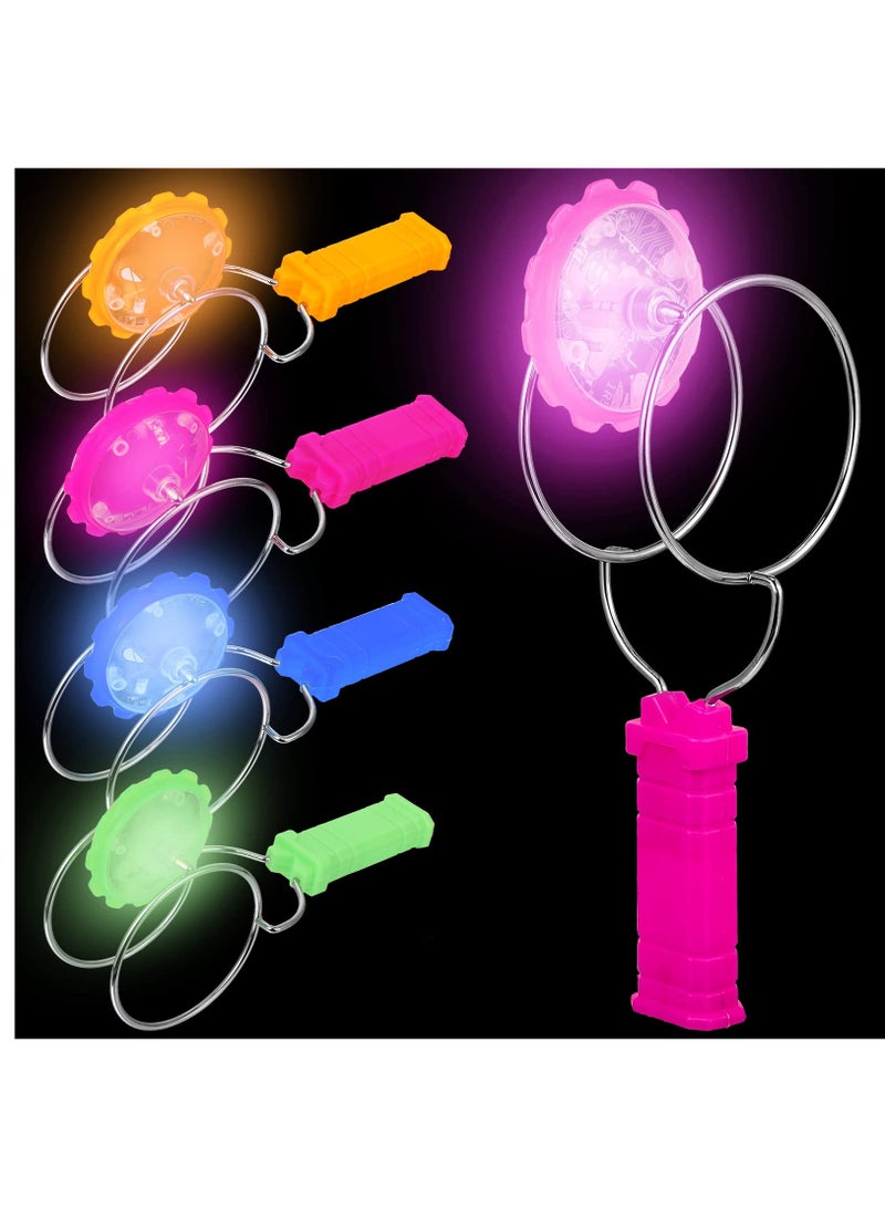 Excefore Retro Light Up Toys For Kids Magic Gyro Wheel Classic Rail Twister Flashing Gyro Wheel Vintage Fidget Toy Magnetic Gravity Defying Stunt Toy For Boys Girls, Wave Rail And Circular Rail, 4 Pieces - Image 1