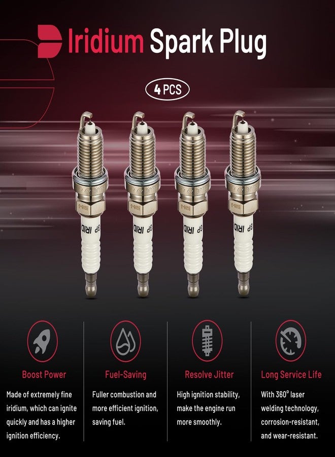 BDFHYK Set of 4 Iridium Spark Plug Compatible with Acura EL 2001-2005,Compatible with Honda Civic 2001-2005,1.7L L4 Engine Replacement for 7100 ZFR6FGP - Image 4