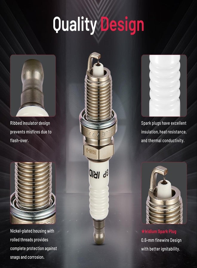 BDFHYK Set of 4 Iridium Spark Plug Compatible with Acura EL 2001-2005,Compatible with Honda Civic 2001-2005,1.7L L4 Engine Replacement for 7100 ZFR6FGP - Image 3
