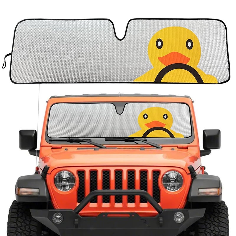 EJDRFN Windshield Sun Shade for Jeep Wrangler TJ JK JL & Gladiator JT 2/4 Door,Duck Sun Shade,Sunshade Windshield for Jeep Wrangler - Image 1