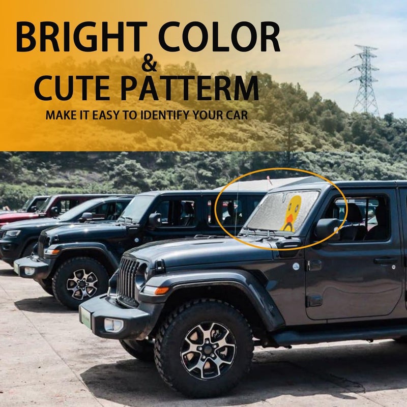 EJDRFN Windshield Sun Shade for Jeep Wrangler TJ JK JL & Gladiator JT 2/4 Door,Duck Sun Shade,Sunshade Windshield for Jeep Wrangler - Image 3