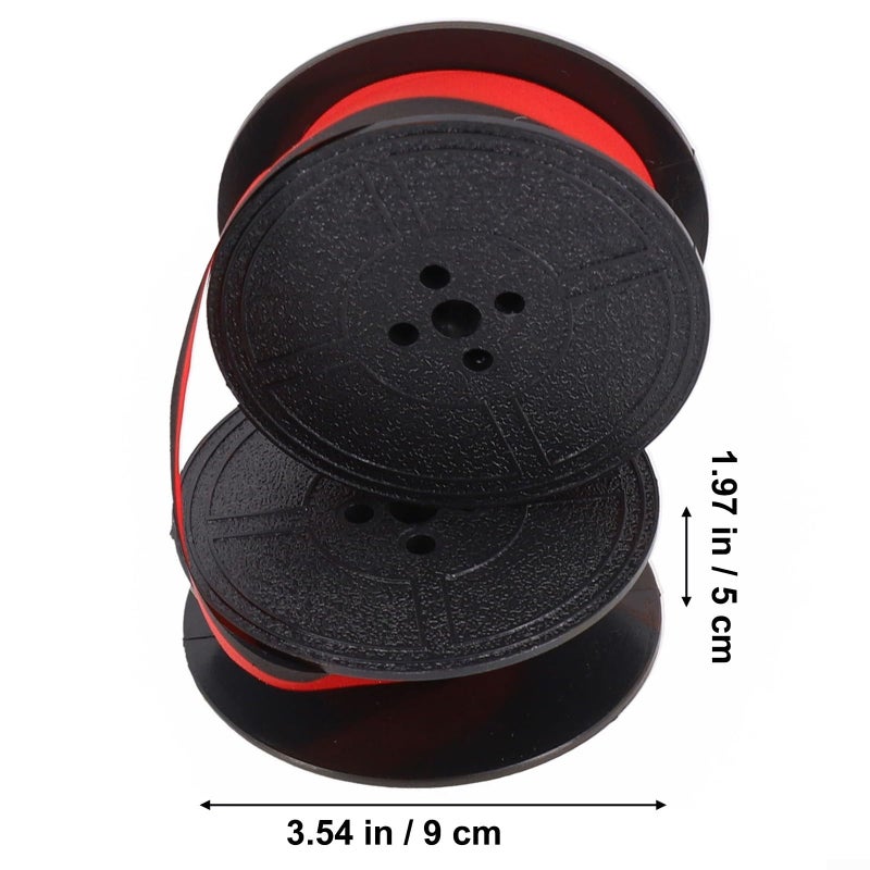 Red And Black Nylon Typewriter Ink Ribbon Set 2 Pack Portable For Calculator Replacement - Image 4