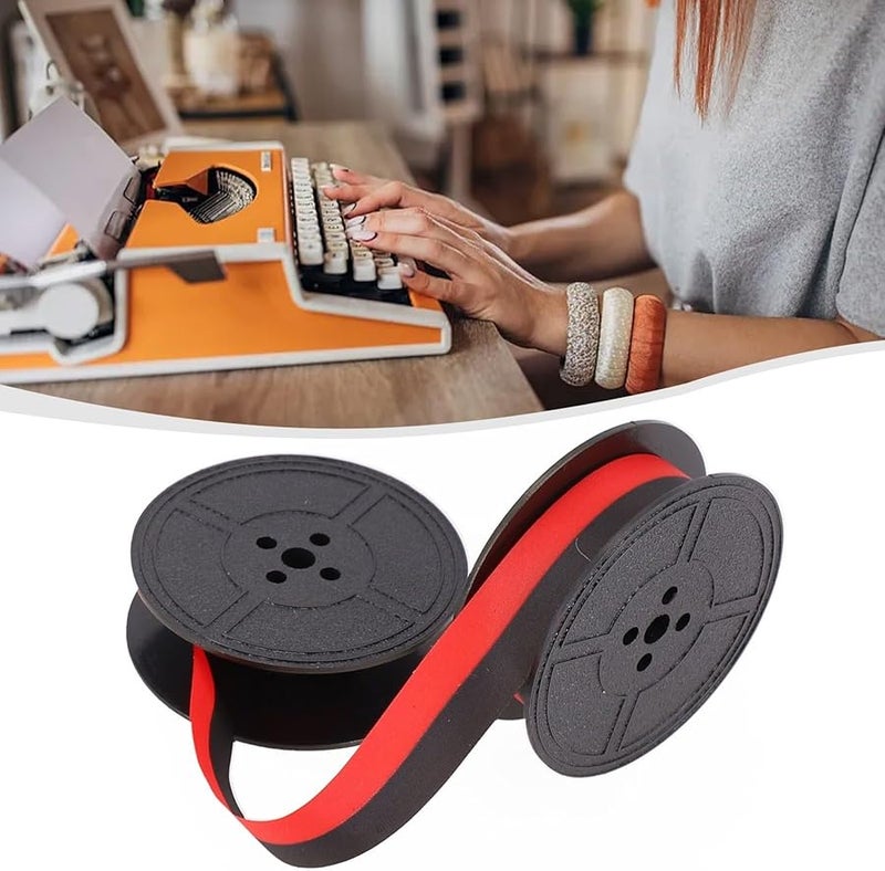 Red And Black Nylon Typewriter Ink Ribbon Set 2 Pack Portable For Calculator Replacement - Image 1