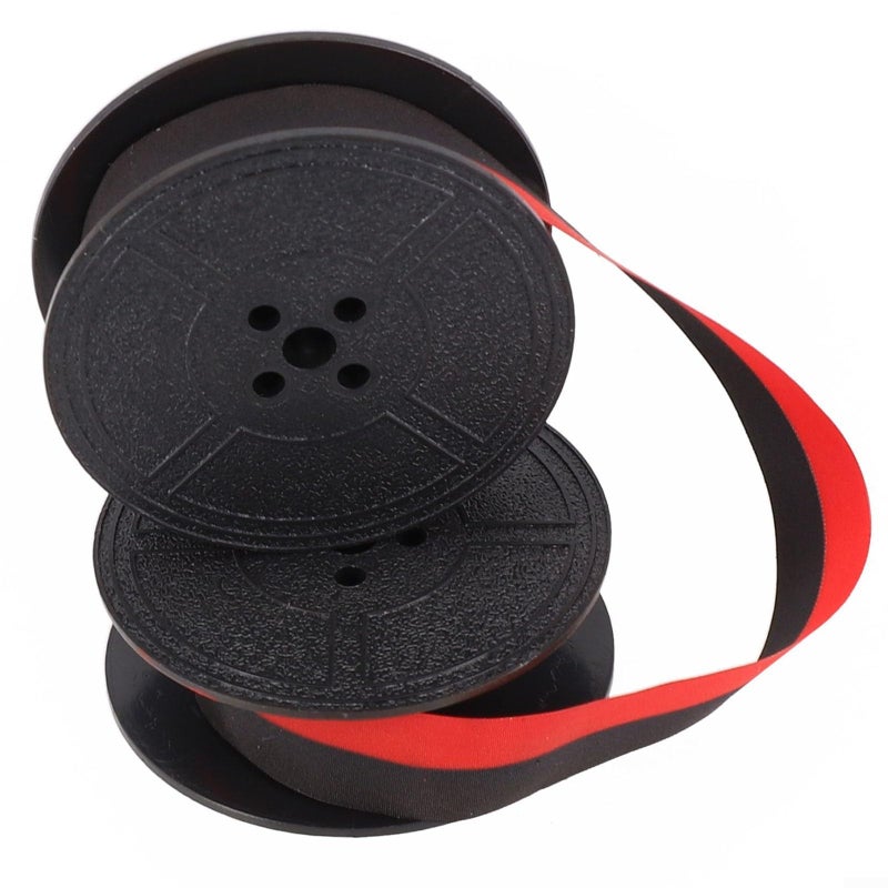 Red And Black Nylon Typewriter Ink Ribbon Set 2 Pack Portable For Calculator Replacement - Image 5