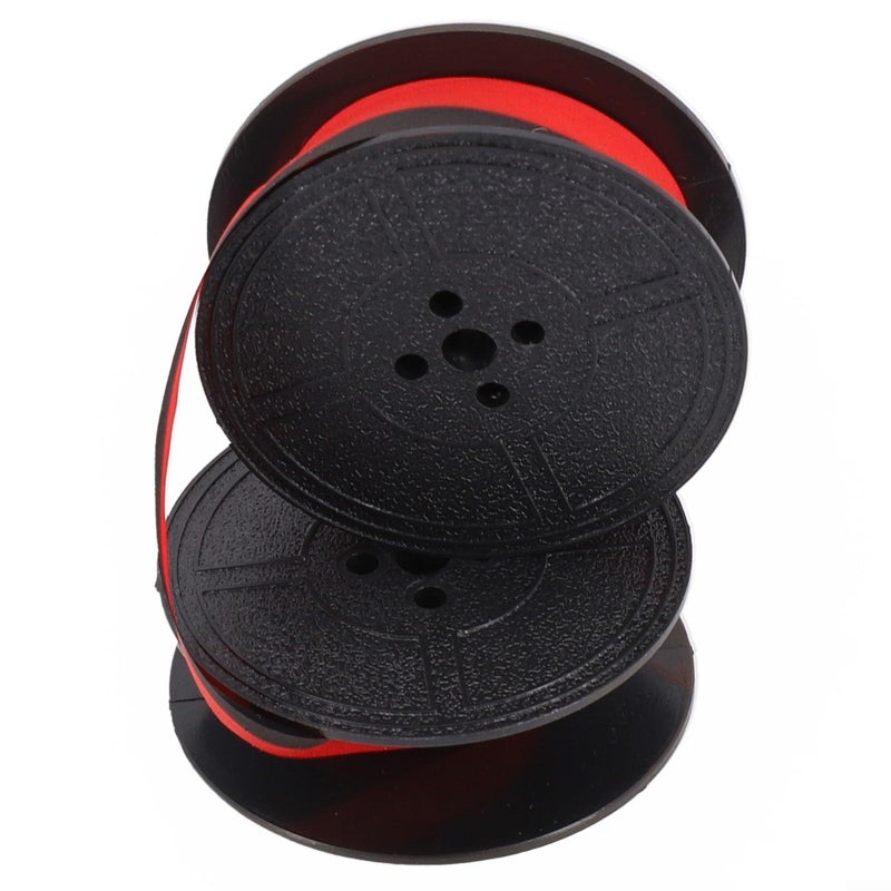 Red And Black Nylon Typewriter Ink Ribbon Set 2 Pack Portable For Calculator Replacement - Image 3