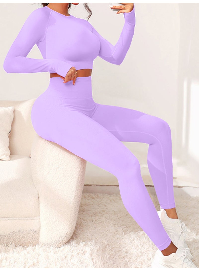 general Sportswear Women Seamless Yoga Clothes Fitness Suit Gym Clothing Workout Set - Image 3