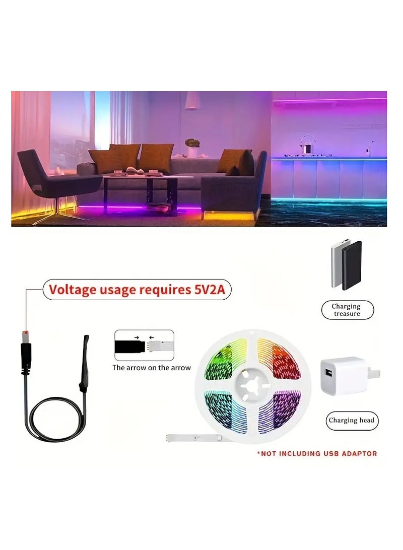 إيروريكس قم بإنشاء أجواء سحرية مع شريط أضواء LED 5050 RGB مع مزامنة الموسيقى وجهاز التحكم عن بعد المتغير اللون، مثالي لحفلات الحديقة المنزلية والمزيد - Image 5