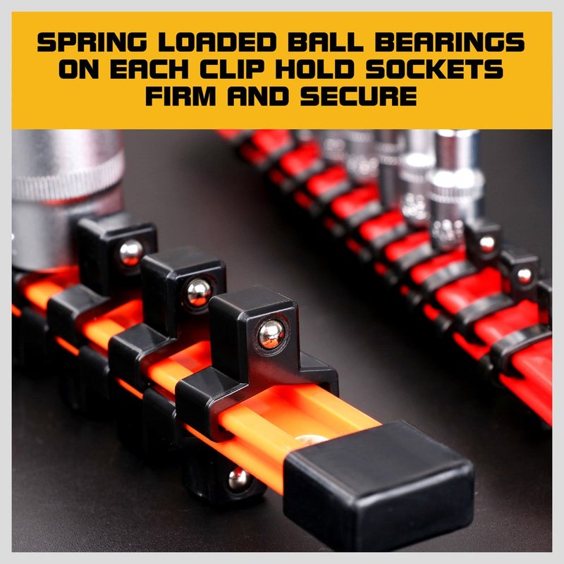 HORUSDY 3Pcs Double Sided Socket Organizer, 1/4-Inch, 3/8-Inch, 1/2-Inch, Premium Quality Socket Holders - Image 5