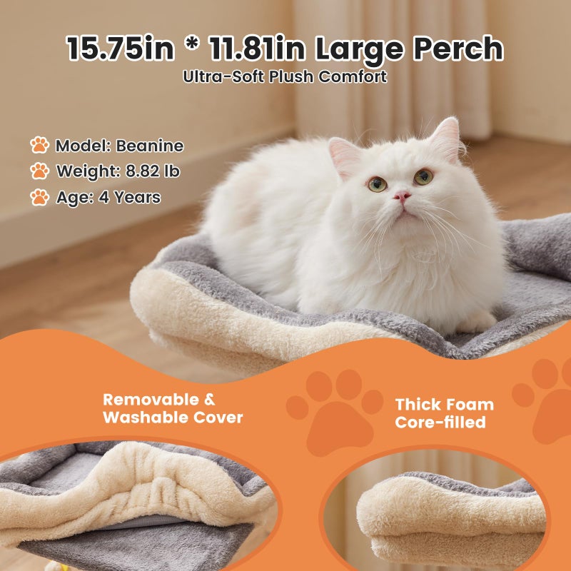 Gardner Pet 20" Cat Tree Corduroy, Solid Wood Small Cat Tree, Compact Cat Tower Perch for Kittens & Indoor Cats(Brown, Circle-Corduroy) - Image 4