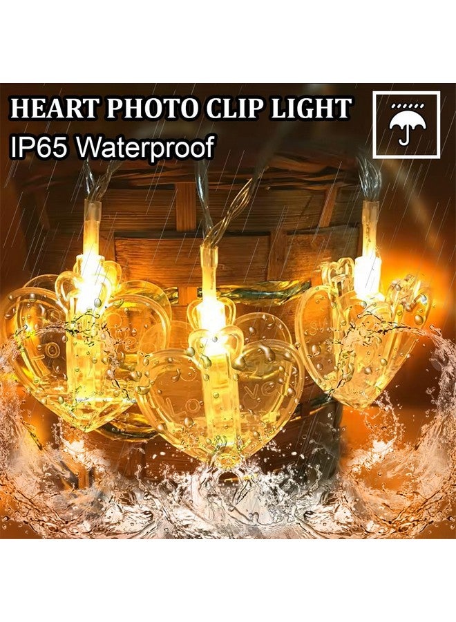 fizzytech فزيتيك ضوء سلسلة مشبك القلب 14 مشبك 3 متر زينة خارجية (بلاستيك، LED) (ضوء القلب أبيض دافئ، عبوة من 1) - Image 2