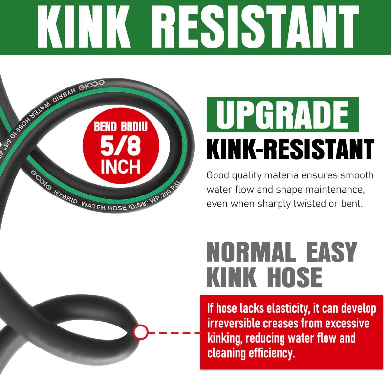 EOOIO Heavy Duty Garden Hose 35ft, NON-EXPANDABLE Flexible Water Hose, Kink Resistant Lightweight Hybrid Hose, Leakproof Hose Male to Female Fittings - Image 4