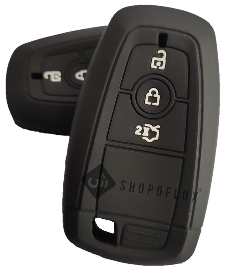 Shopoflux® Silicone Smart Key Cover Compatible with Endeavour | Figo | Aspire | Freestyle Titanium (Pack 2 Black Silicon) - Image 3