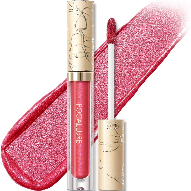 FOCALLURE Metallic Liquid LipstickNon Stick Cup Lip GlossHigh Impact Lip Color with Transferproof WearLong Lasting Waterproof Lipstick Makeup for WomenRD03 LUSCIOUS ROSE - Image 3