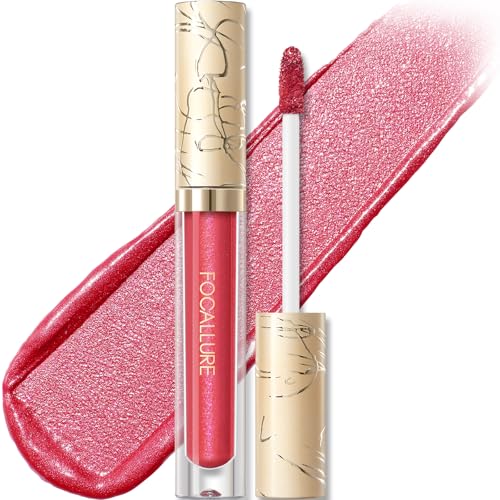 FOCALLURE Metallic Liquid LipstickNon Stick Cup Lip GlossHigh Impact Lip Color with Transferproof WearLong Lasting Waterproof Lipstick Makeup for WomenRD03 LUSCIOUS ROSE - Image 1
