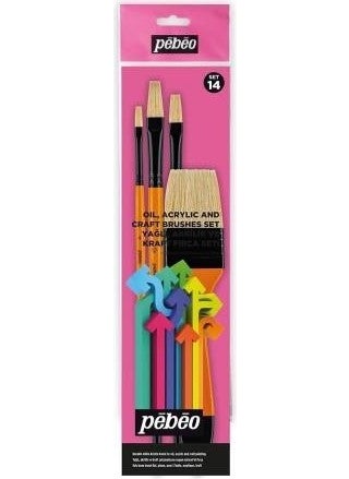 Pebeo Multi-Purpose Brush Set of 4 Set: 14 