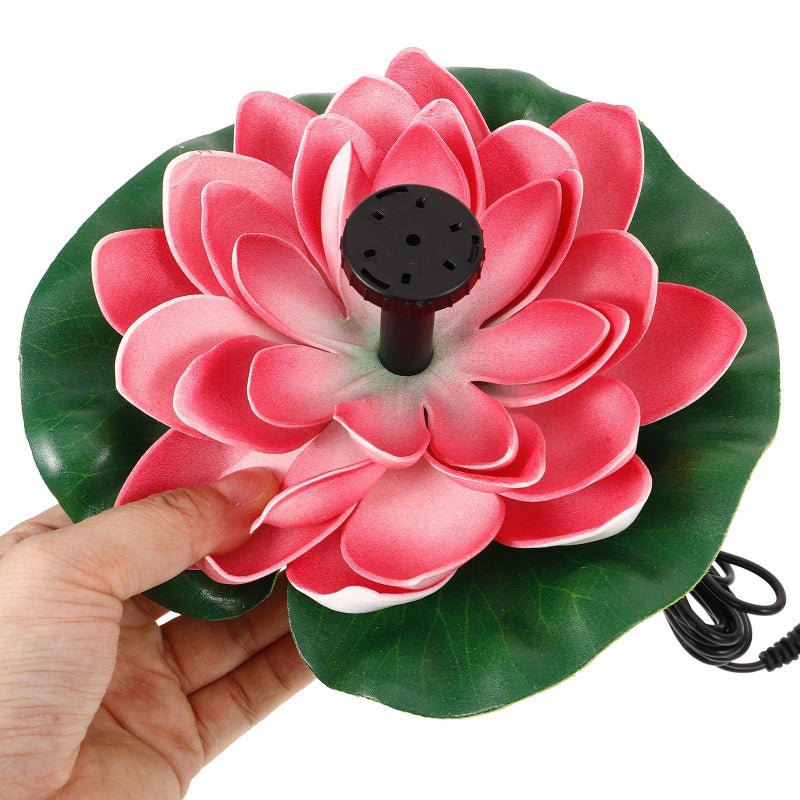 Solar Powered Lotus Fountain Outdoor Garden Pond Decor With Bright Red Pump - Image 5