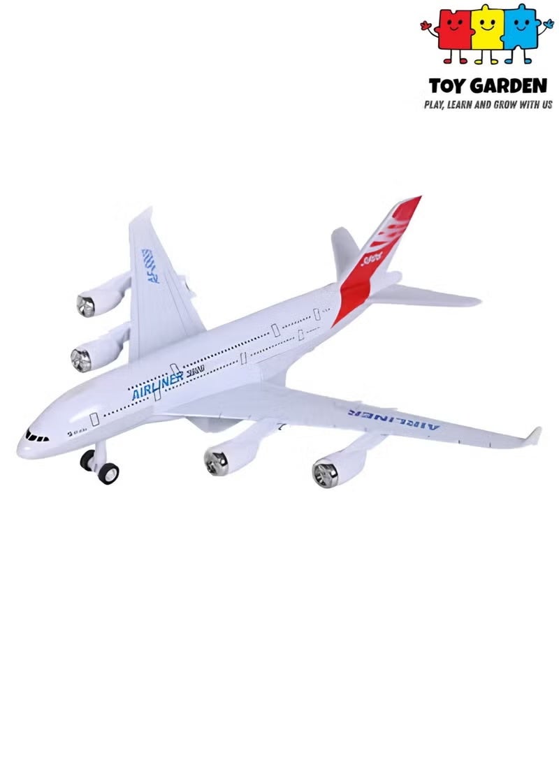 Diecast Metal Airplane Model Toy for Kids, Pull-Back Aircraft Model Plane with Light Effect, Realistic Airplane Model for Boys and Girls, Durable Metal Body Mini Plane Toy Gift for Children, Educational Collectible Plane Toy - Image 1