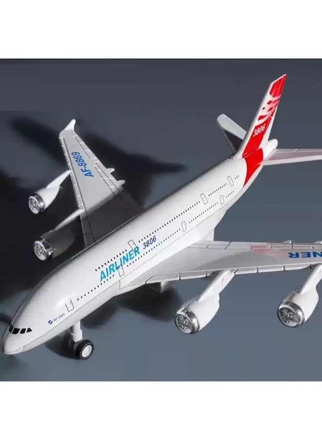 Diecast Metal Airplane Model Toy for Kids, Pull-Back Aircraft Model Plane with Light Effect, Realistic Airplane Model for Boys and Girls, Durable Metal Body Mini Plane Toy Gift for Children, Educational Collectible Plane Toy - Image 4