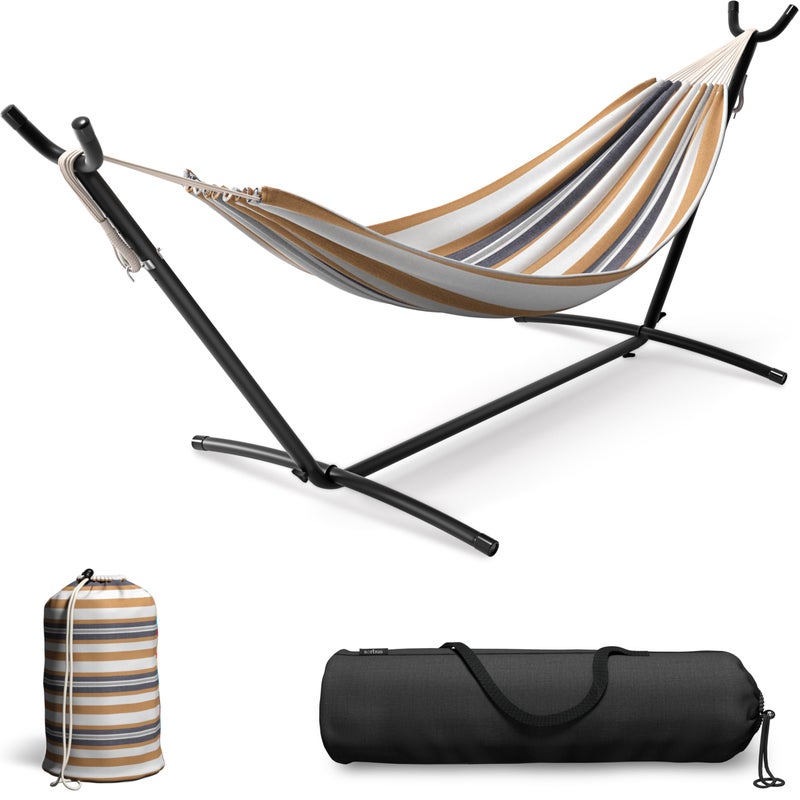 Sorbus Sorbus 2Person Hammock with Stand  60 Cotton Blend Bed Heavy Duty 450lbs Capacity Portable with Carrying Case  for Garden Patio Outdoor Camping Gifts  Washable 