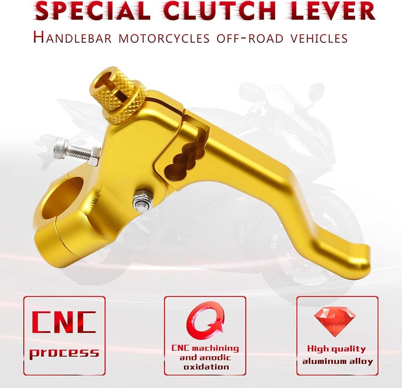 PROCNC Universal Performance Stunt Clutch Lever Fits YZF R25 R3 MT-25 MT-03,FZ-09 R6 GSX-R600/750 GSXR1000 GROM CBR250R CBR300R (gold) - Image 2