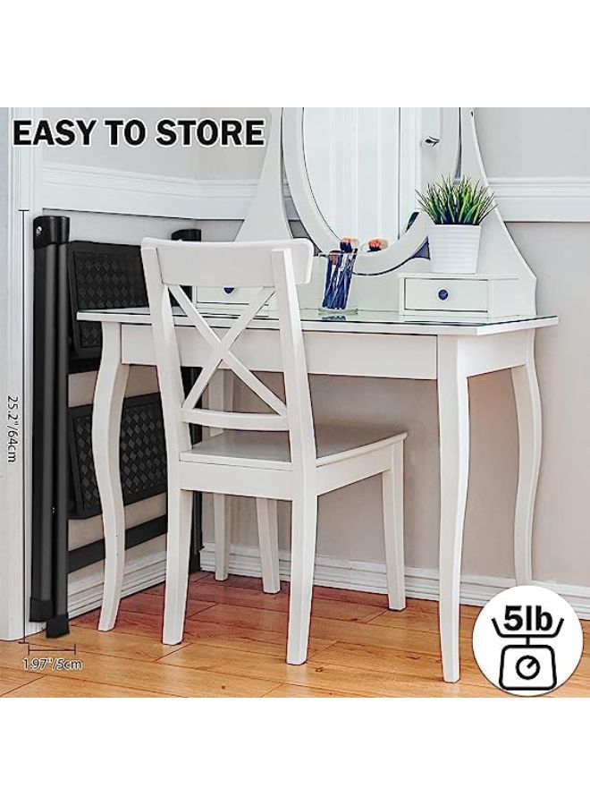 2 Step Ladder Folding Step Stool with Anti-Slip Sturdy and Wide Pedal Aluminum Portable Lightweight Step Stool for Adults Multi-Use for Home and Kitchen Black - Image 4