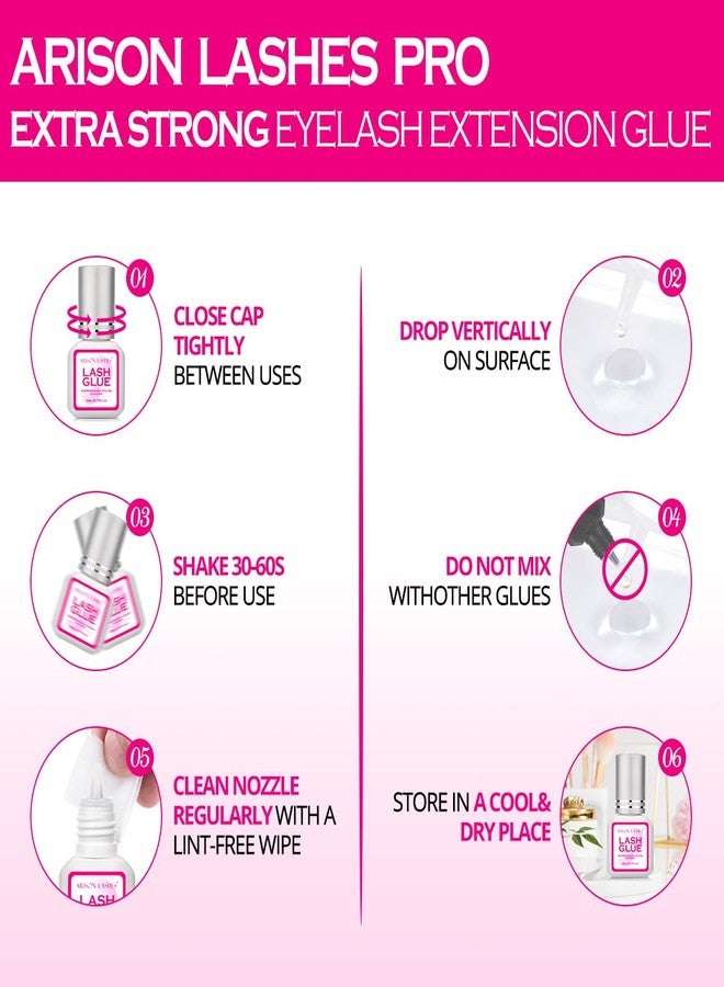 ARISON LASHES Eyelash Extension Color Glue 1 S Dry Waterproof Strong Bond for Eyelash Extensions Lash Adhesive for Lash Extensions 3-5 Weeks Retention(Purple-5ml) - Image 3