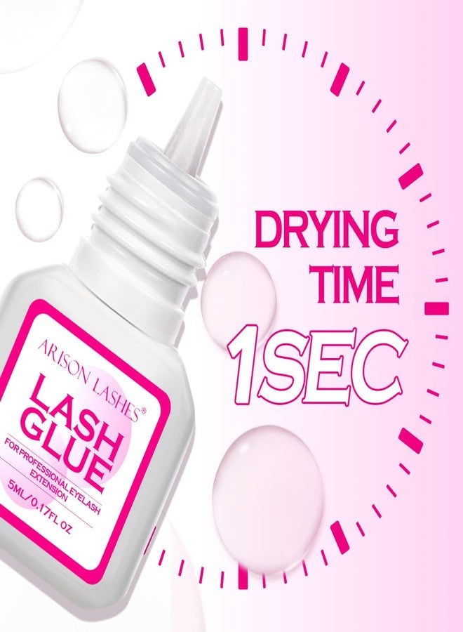ARISON LASHES Eyelash Extension Color Glue 1 S Dry Waterproof Strong Bond for Eyelash Extensions Lash Adhesive for Lash Extensions 3-5 Weeks Retention(Purple-5ml) - Image 2
