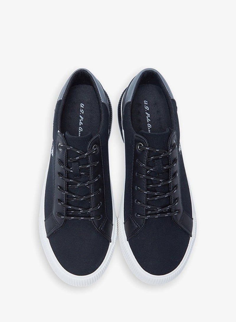 يو اس بولو اسن سنيكرز نسائي أسود قصير بتصميم رياضي خفيف ومريح للاستخدام اليومي - Image 3