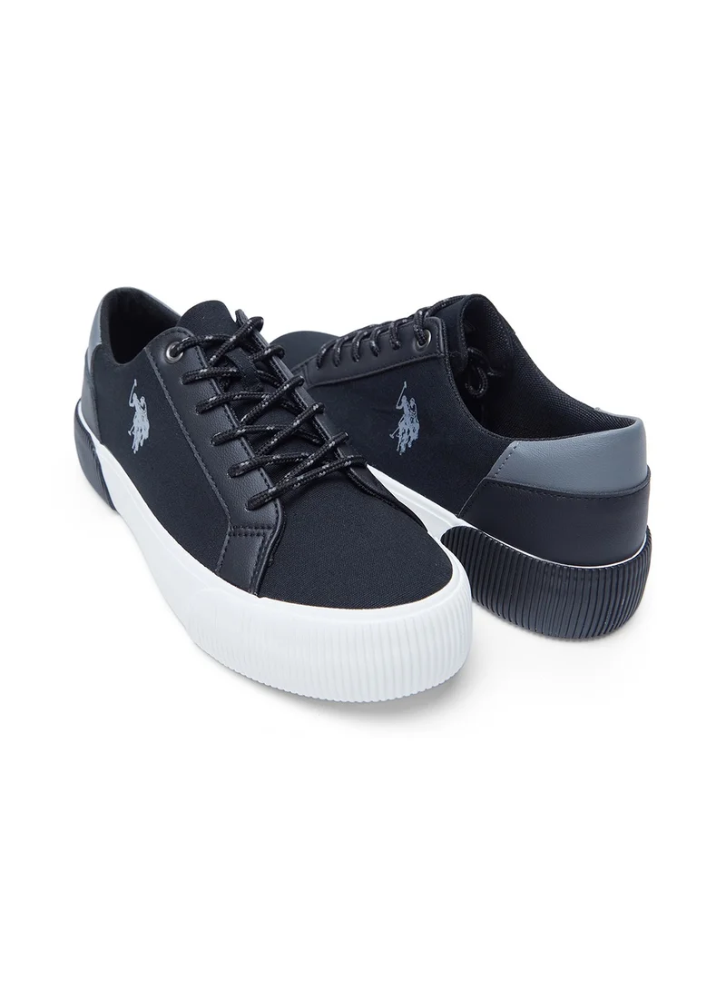 U.S. Polo Assn. Black-Grey Women's Black Low-Top Sneakers - Lightweight Shoes Sporty Design Shoes, Comfortable for Casual Wear for Women | Best Price UAE