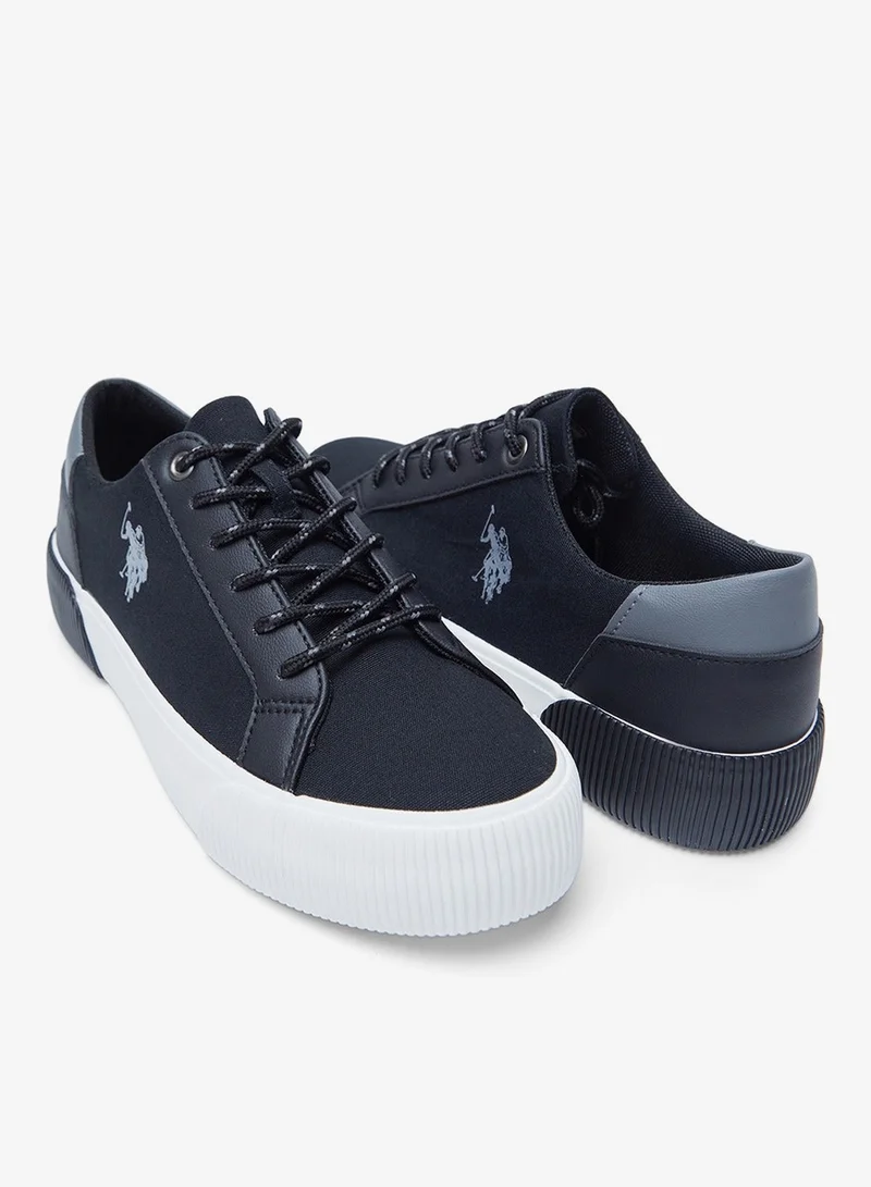 U.S. Polo Assn. Black-Grey Women's Black Low-Top Sneakers - Lightweight Shoes Sporty Design Shoes, Comfortable for Casual Wear for Women | Best Price UAE