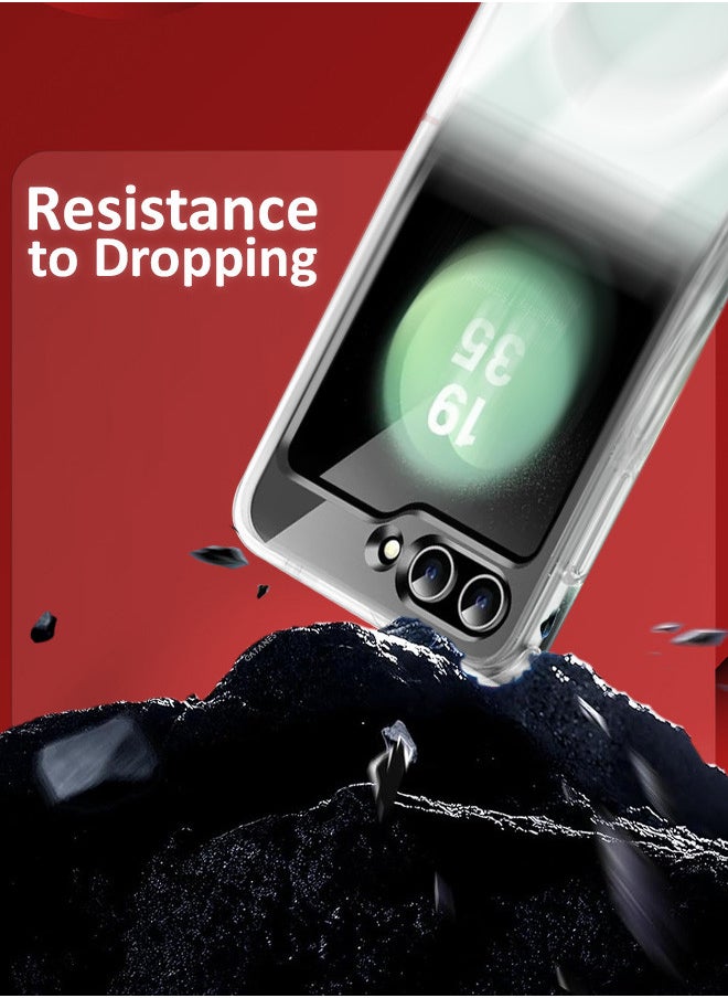CATANES - [لهاتف Samsung Galaxy Z Flip 6] جراب شفاف مغناطيسي متوافق مع MagSafe غطاء جلدي شفاف وشفاف ومضاد للأصفرار ومضاد للانزلاق - Image 1