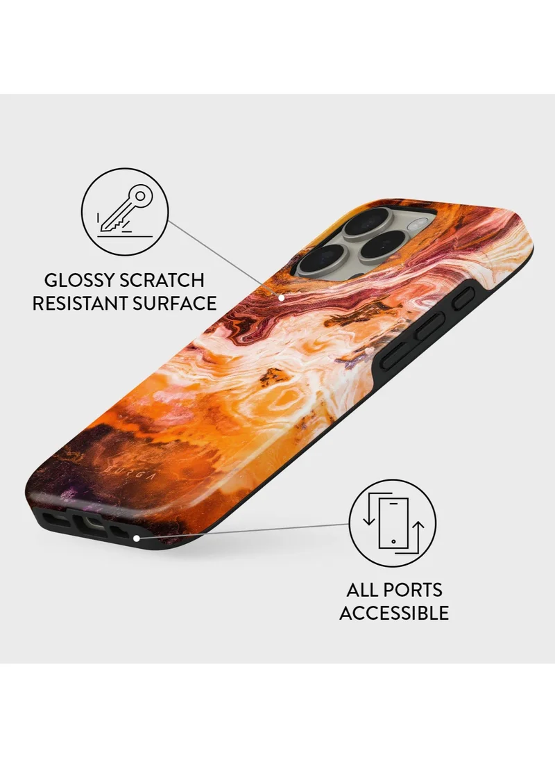 BURGA iPhone 16 Pro Max Case, 2 Piece Hard Shell + TPU Silicone Interior, Shock Absorption, All Port Accessible, Raised Bezel For Screen & Camera Protection, Never Fading HQ Print,Pumpkin Spice