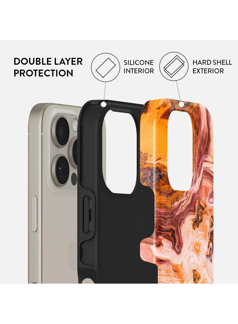 BURGA iPhone 16 Pro Max Case, 2 Piece Hard Shell + TPU Silicone Interior, Shock Absorption, All Port Accessible, Raised Bezel For Screen & Camera Protection, Never Fading HQ Print,Pumpkin Spice - Image 2