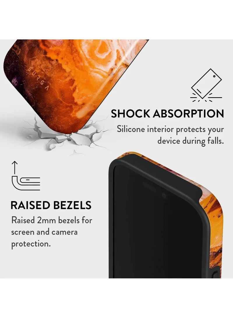 BURGA iPhone 16 Pro Max Case, 2 Piece Hard Shell + TPU Silicone Interior, Shock Absorption, All Port Accessible, Raised Bezel For Screen & Camera Protection, Never Fading HQ Print,Pumpkin Spice