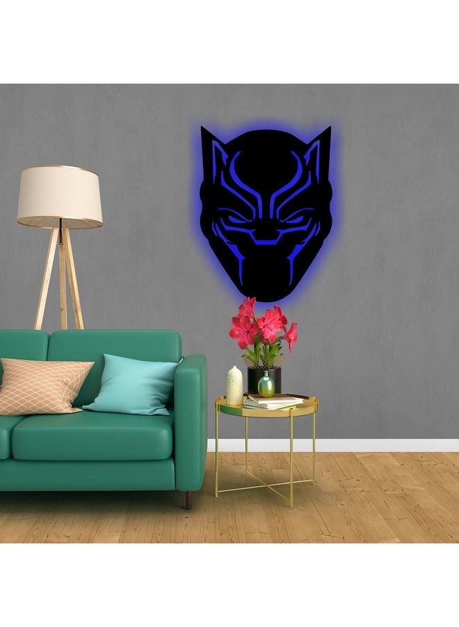 Litup_store Black Panther- Backlit LED Logo Wall Hanging with Remote Control | Superhero | Superhero Lovers | Kid's Room Decoration | DC Fans | Marvel Fans | Home & Wall Decor | Multi-coloured | 12x12 Inch - Image 3
