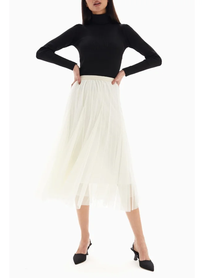 Wecre8 Midi White Sheer Skirt