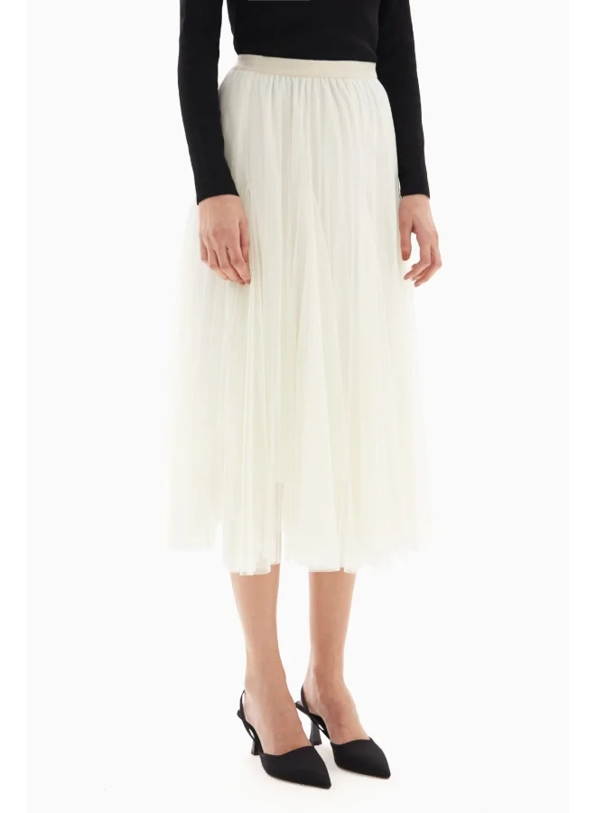 Wecre8 Midi White Sheer Skirt