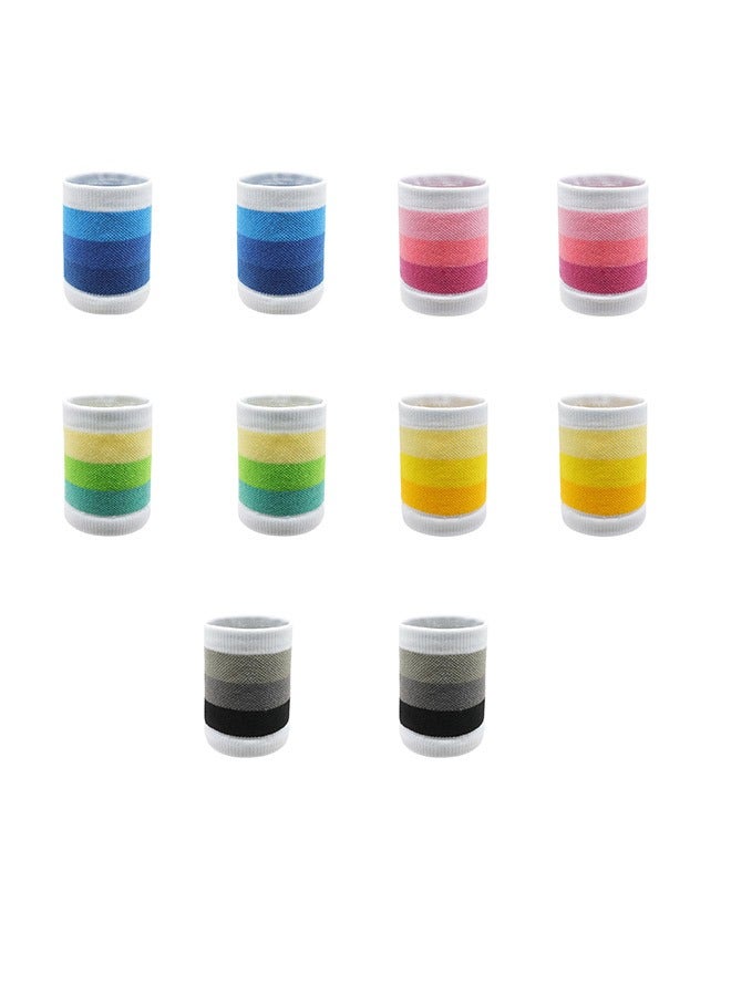 جين لى تشيانغ 10 قطع من أساور المعصم الرياضية، أساور المعصم للتنس، عصابات العرق للرجال والنساء، عصابات العرق القطنية القابلة للتنفس، مناسبة للياقة البدنية وكرة القدم وكرة السلة والجري وغيرها من الرياضات. - Image 1