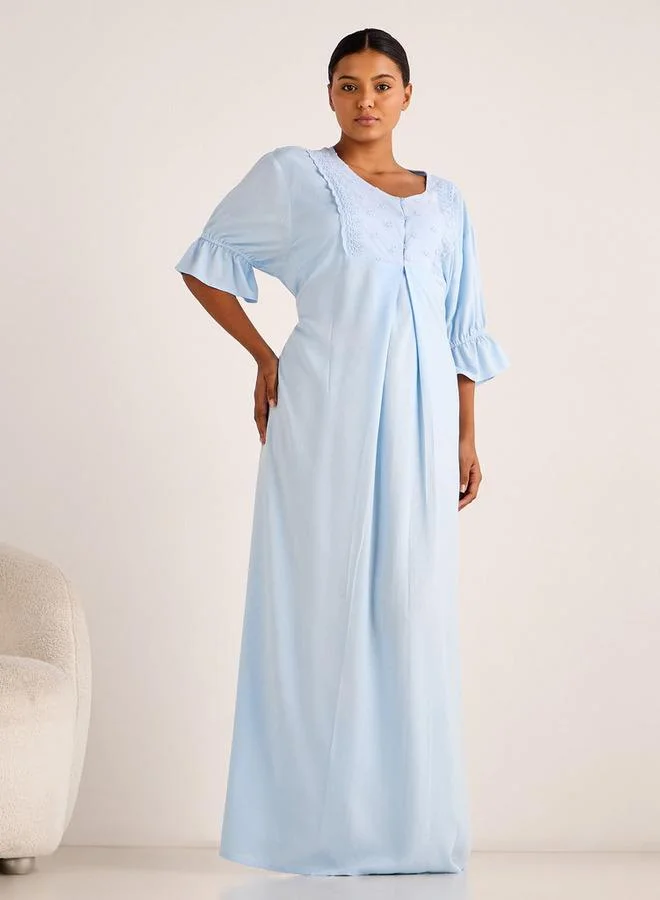Splash FAV Nighty Maxi Length Viscose with Embroidery