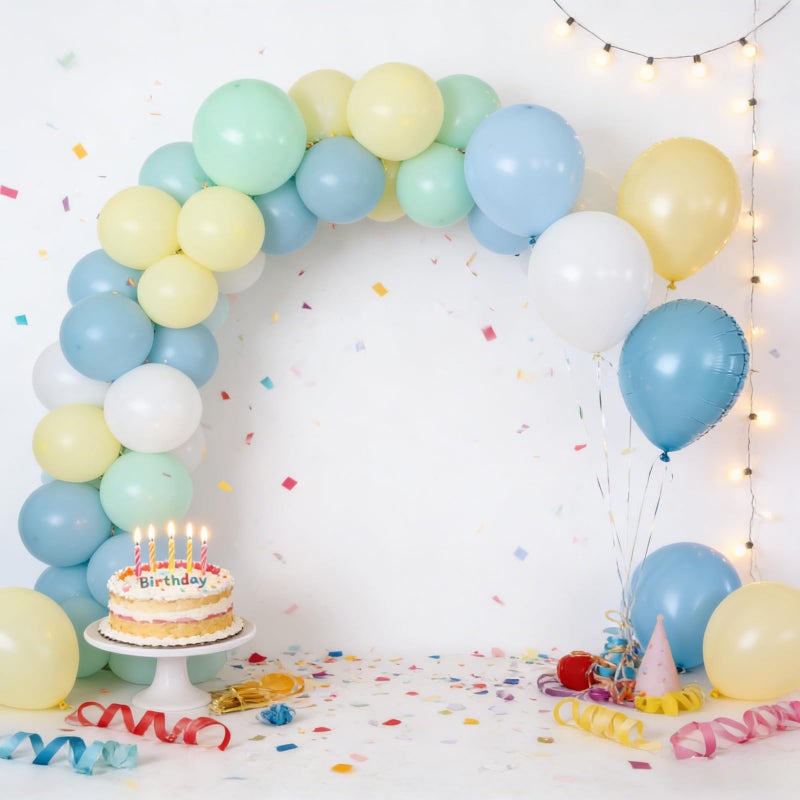 Sowide Blue and Green Balloons, Baby Shower Balloons 50Pcs 12 Inch Pastel Light Green White Baby Blue Yellow for Kid Boy First 1st Birthday Decorations Party Blue and White Baby Shower Supplies - Image 5