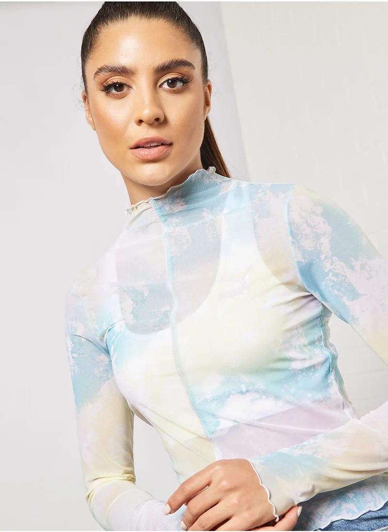 PUMA Crystal Galaxy Printed Fitted T-Shirt