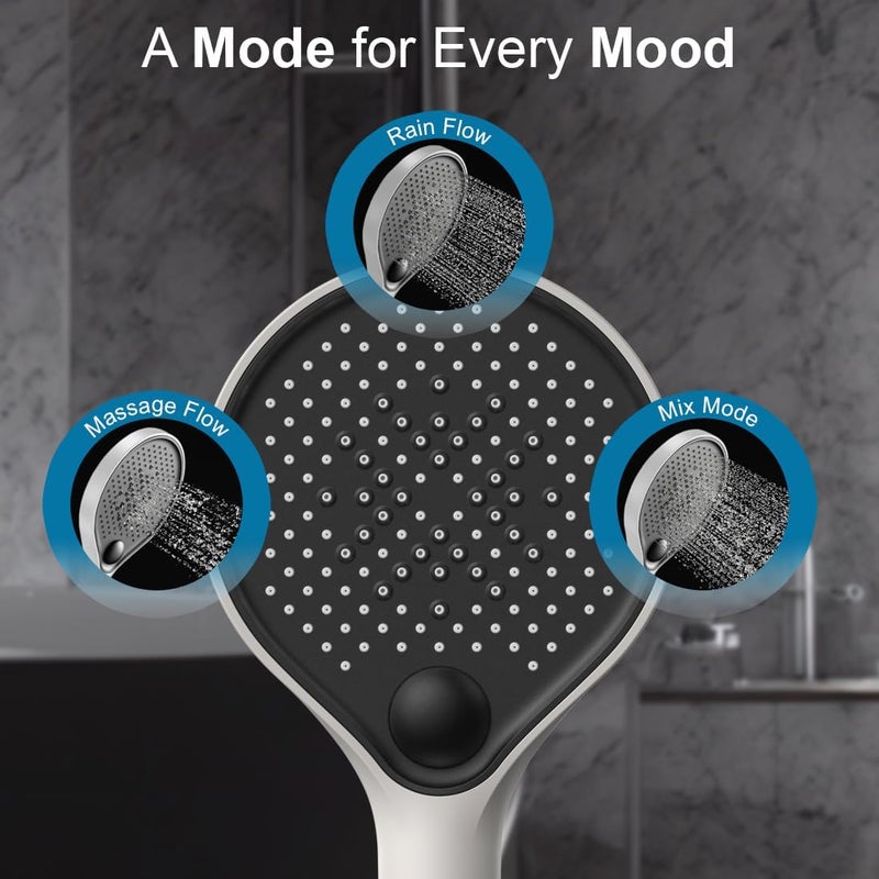 Alton ALTON SHR20270 3Function 5INCH Hand Shower Only White Black - Image 2