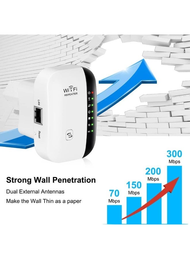 غنافوتو موسع شبكة WiFi، معزز إشارة يغطي مساحة تصل إلى 5000 قدم مربع و52 جهازًا، مضخم طويل المدى مزود بمنفذ إيثرنت، موسع نطاق WiFi، مكرر إنترنت لاسلكي، إعداد بضغطة زر واحدة - Image 3