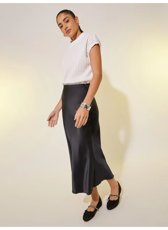 Take Two Take Two Textured High Neck Regular Fit T-Shirt