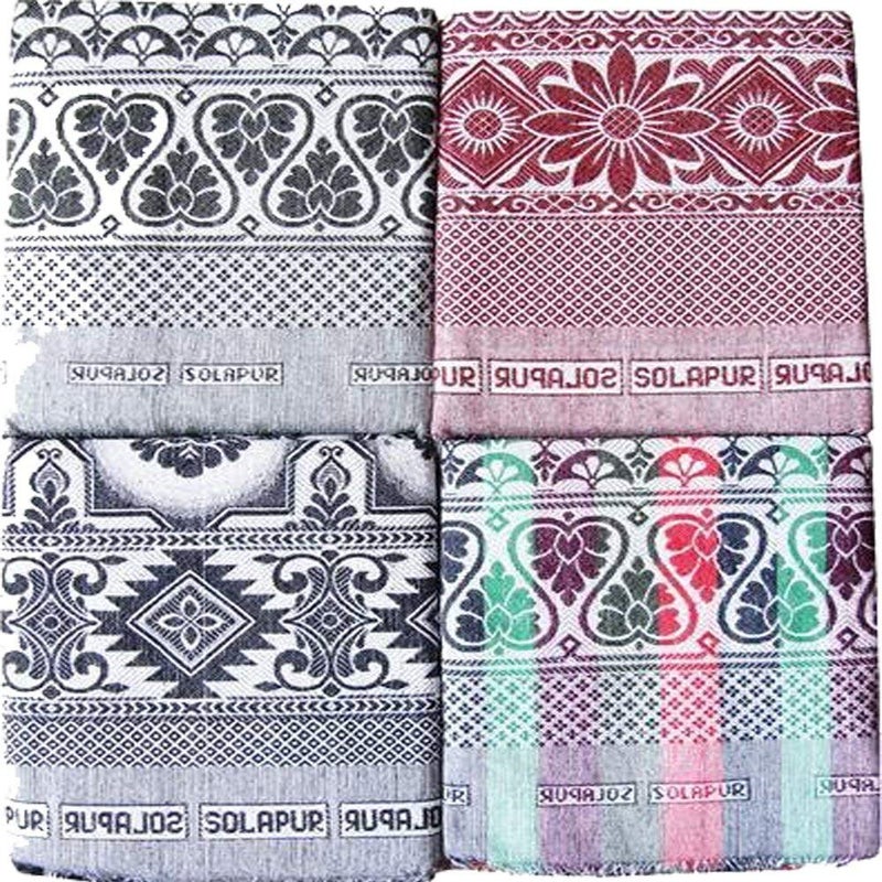 AYUS Cotton Blanket Solapur Chaddar Super Soft Printed 58 X 88 Inches(Multicolor) | TC - 250 (Set of 2, Multicolor-2) - Image 2