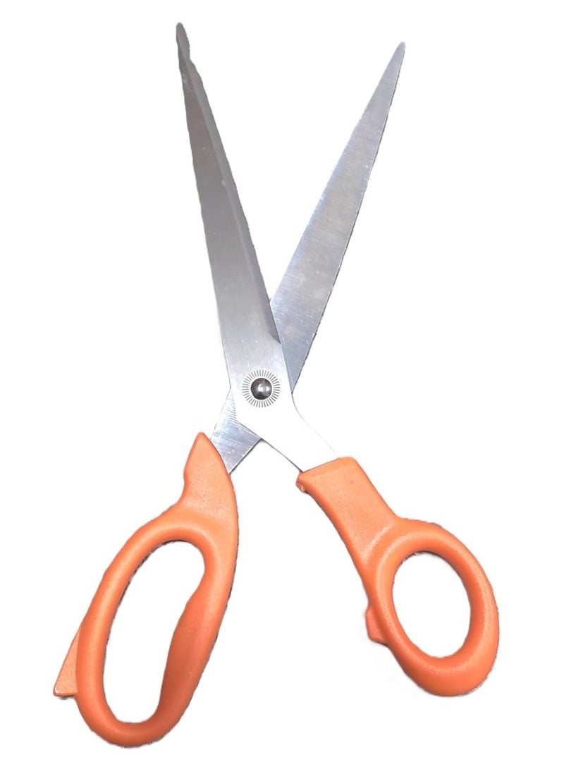 Generic Stainless steel household scissors, orange color, suitable for collecting household items  - Image 1