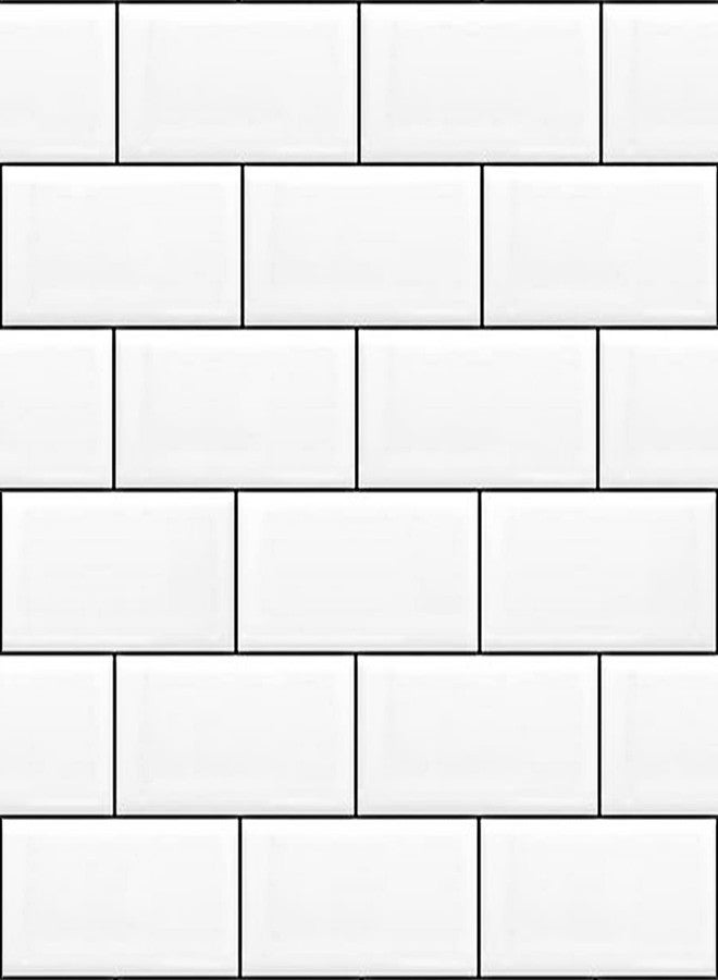 ReWallpaper ورق جدران ReWallpaper مقاس 17.7×276، بلاط مترو الأنفاق، بلاطات خلفية للمطابخ، بلاط قابل للتقشير واللصق للحمام، لفة ورق جدران - Image 3