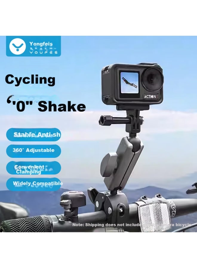 Youfes Motorcycle Mount Compatible With Dji Action 6/5pro/4/3, Handlebar Clamp For Motorcycle Riding, Bicycle Strong Clip, Action Camera Mount, Universal Car Handlebar Clamp