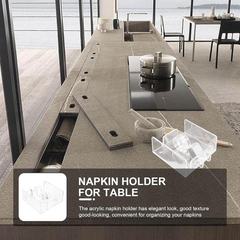 Square Acrylic Napkin Dispenser Tissue Holder for Home and Restaurant Table Use, Crystal Paper Towel Box Compatible with Kitchen and Bathroom Settings - Image 5