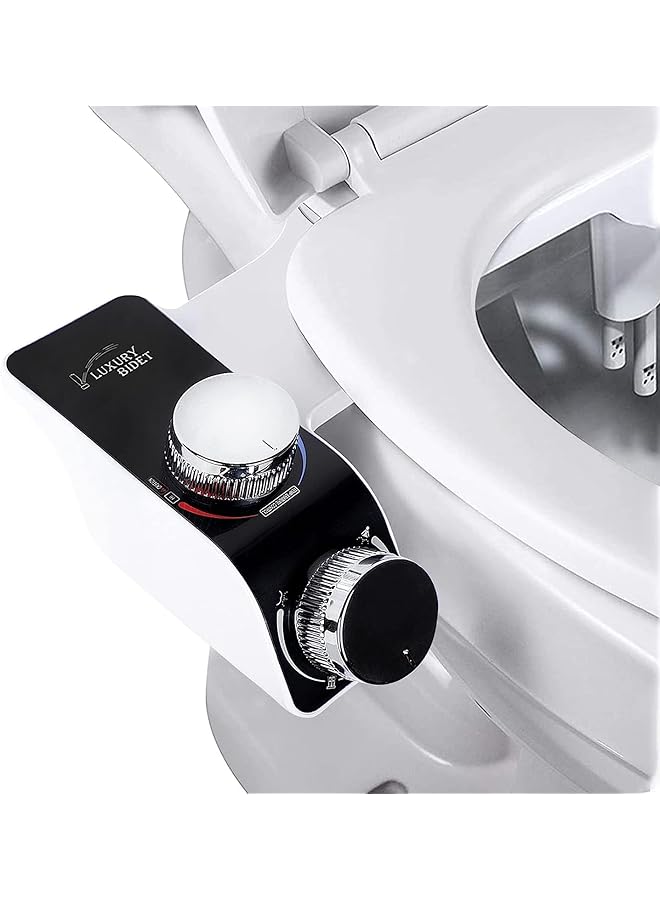 The Bros Bidet Attachment for Toilet,Non-Electric Bidet Toilet Attachment with Cold/Hot Water,Bidet Toilet Seat Attachment with Self-cleaning Dual Nozzles and Adjustable Pressure Control - Image 1